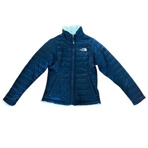 The North Face Kids Reversible Teal Quilted Jacket | Fleece Lined | Warm